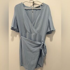 Elegant Blue Wrap Romper